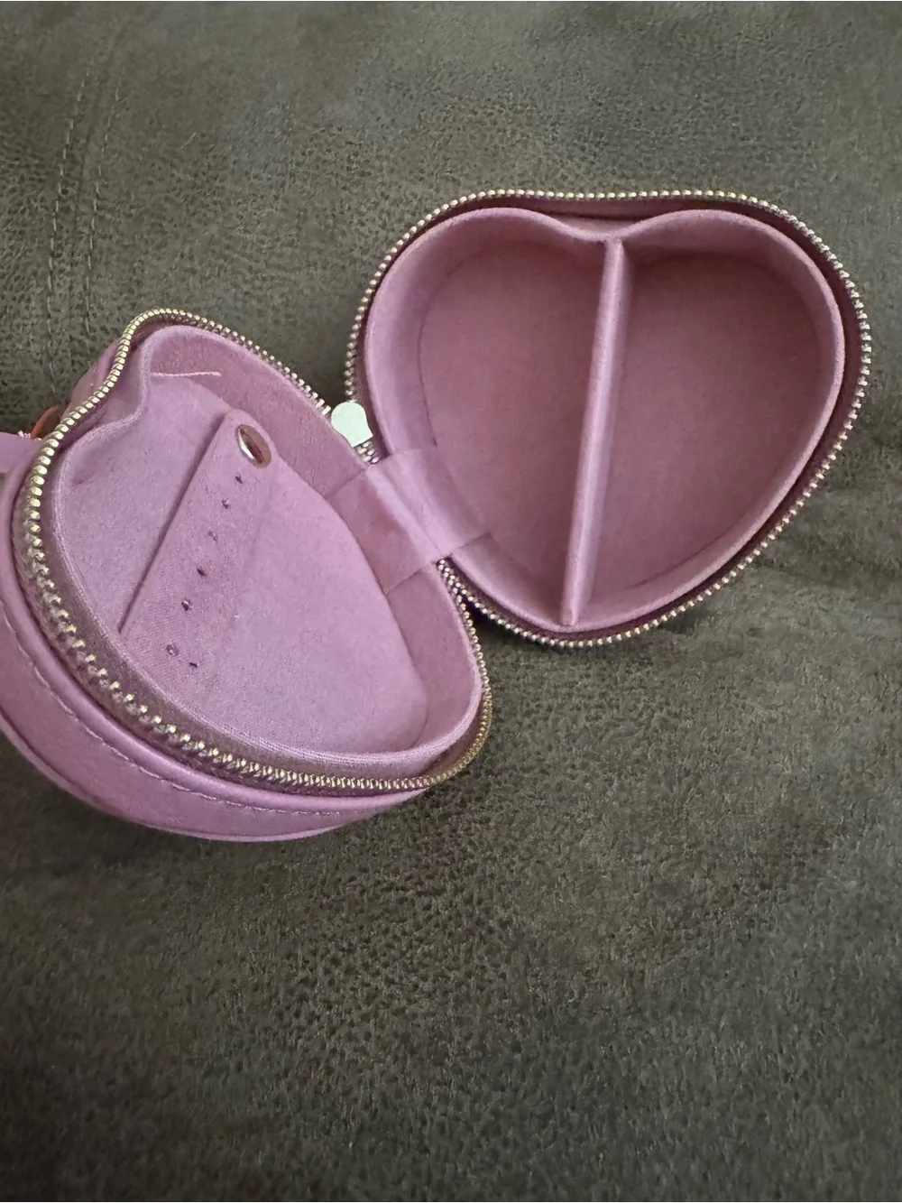 Cat & Jack Pink Heart Travel Jewelry Box with Gold Ring and Pearl Heart Charm